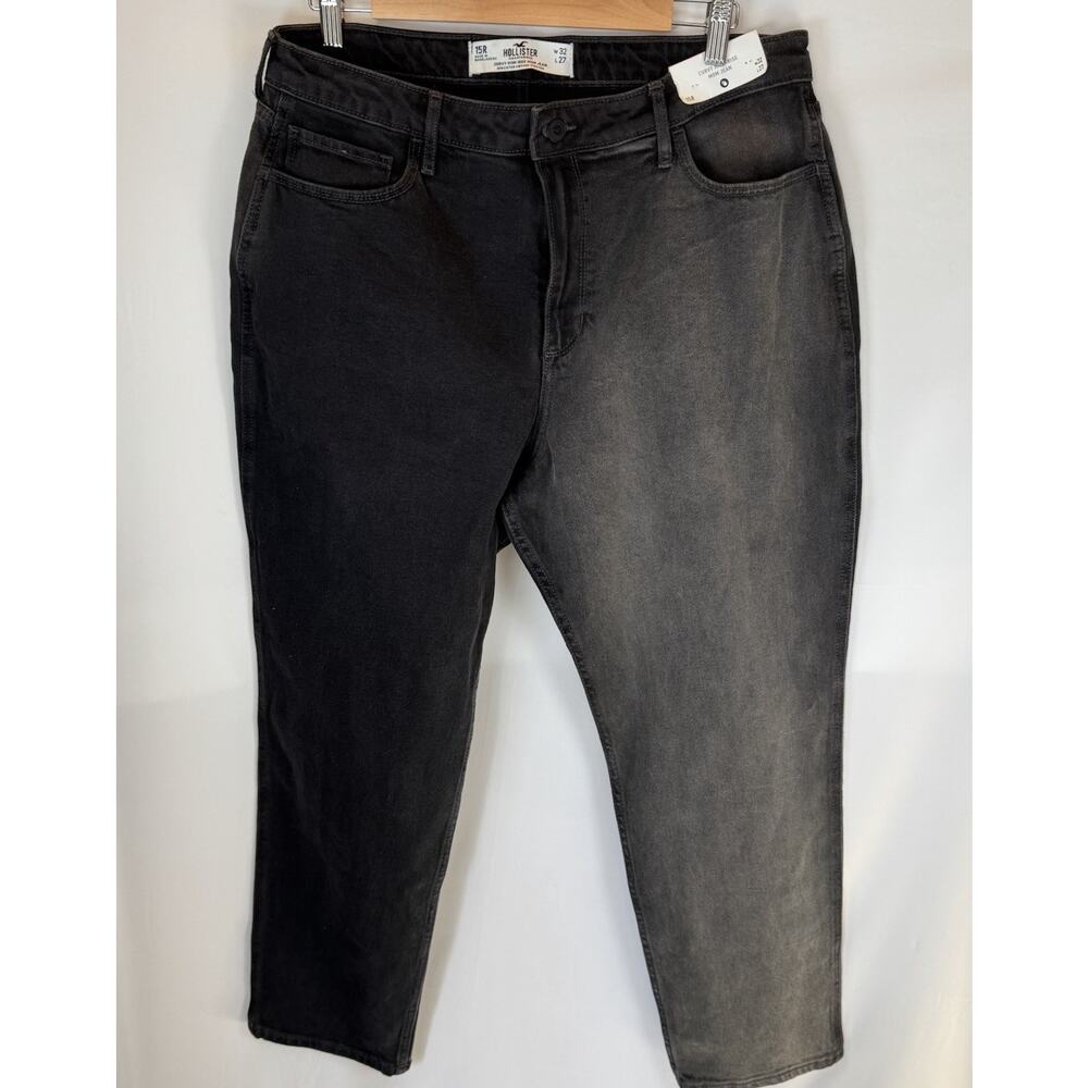 Hollister Women’s 15R High Rise Black Two-Toned Jeans Vintage Stretch 32x27 NWT - Picture 4 of 10
